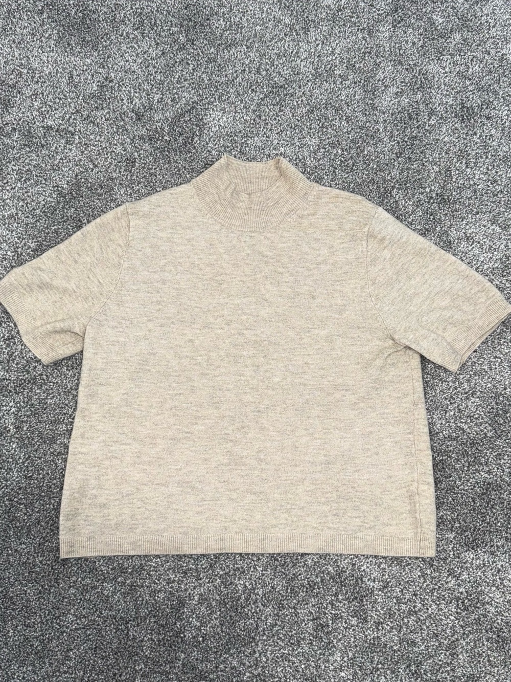 Short Sleeve Mock Neck Sweater